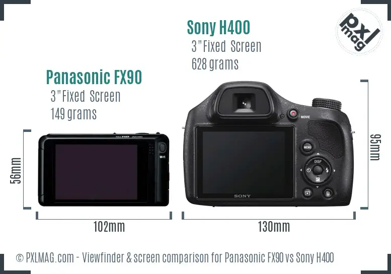 Panasonic FX90 vs Sony H400 Screen and Viewfinder comparison Panasonic FX90 vs Sony H400 Screen and Viewfinder comparison