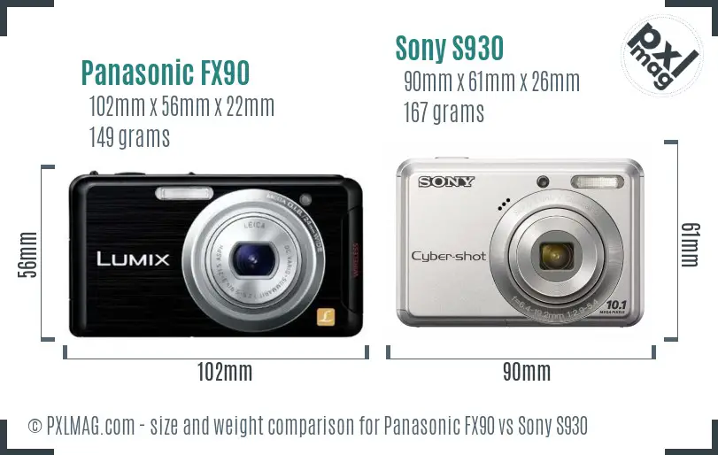 Panasonic FX90 vs Sony S930 size comparison Panasonic FX90 vs Sony S930 size comparison