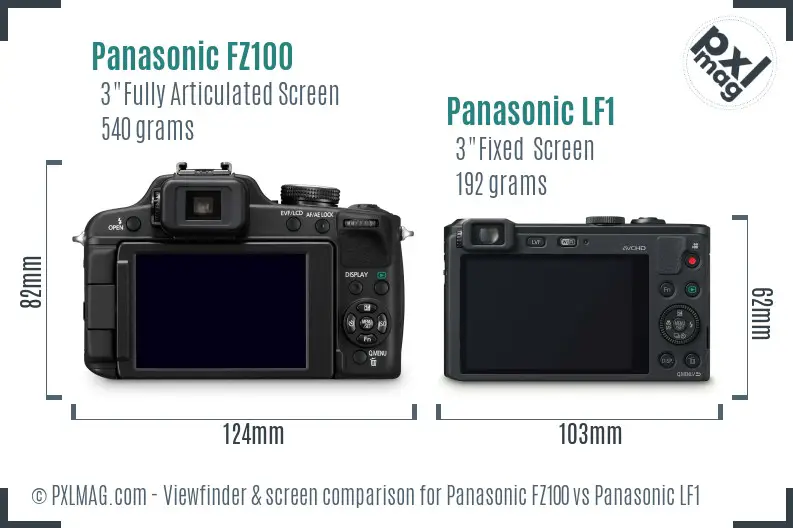 Panasonic FZ100 vs Panasonic LF1 Screen and Viewfinder comparison
