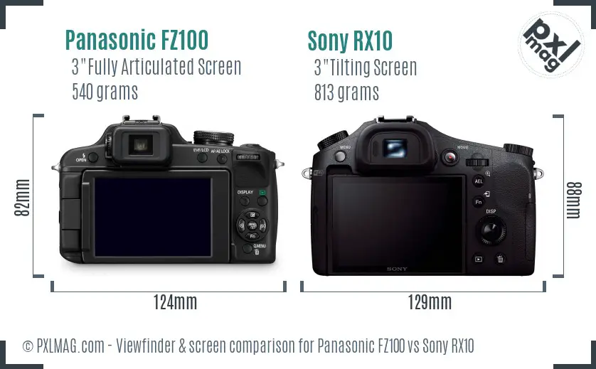Panasonic FZ100 vs Sony RX10 Screen and Viewfinder comparison