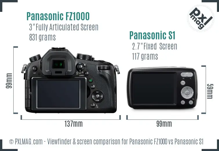 Panasonic FZ1000 vs Panasonic S1 Screen and Viewfinder comparison