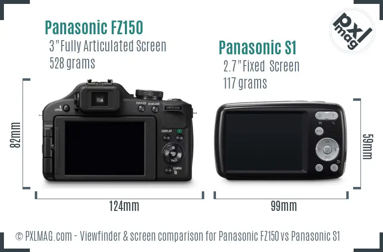 Panasonic FZ150 vs Panasonic S1 Screen and Viewfinder comparison