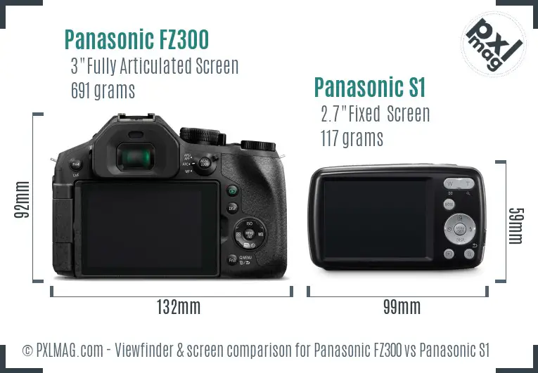 Panasonic FZ300 vs Panasonic S1 Screen and Viewfinder comparison