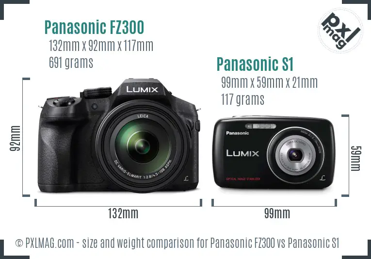 Panasonic FZ300 vs Panasonic S1 size comparison