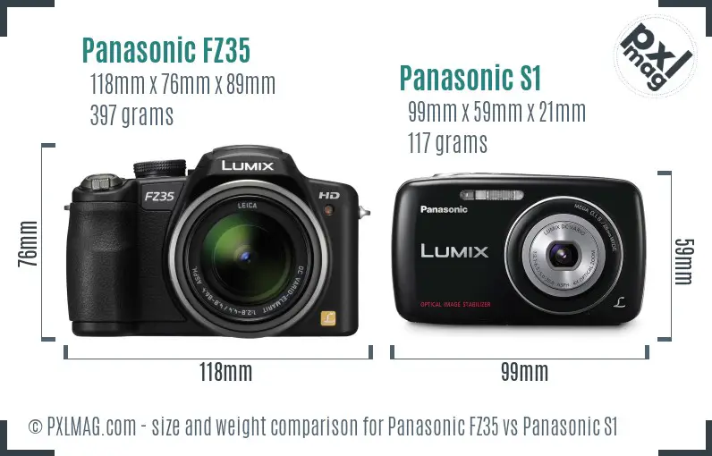 Panasonic FZ35 vs Panasonic S1 size comparison
