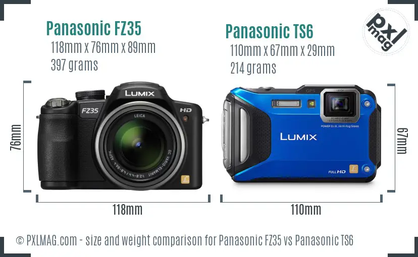 Panasonic FZ35 vs Panasonic TS6 size comparison