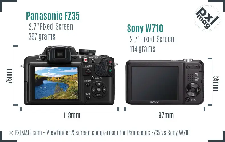 Panasonic FZ35 vs Sony W710 Screen and Viewfinder comparison Panasonic FZ35 vs Sony W710 Screen and Viewfinder comparison