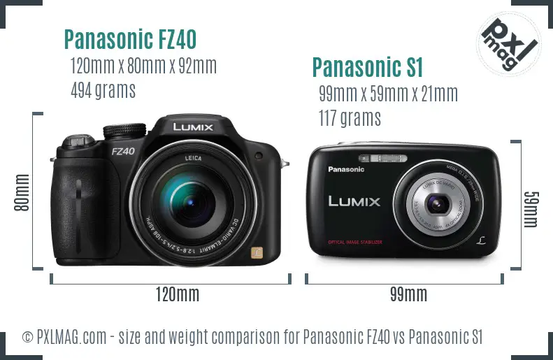 Panasonic FZ40 vs Panasonic S1 size comparison