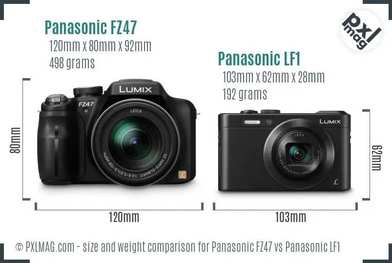 Panasonic FZ47 vs Panasonic LF1 size comparison