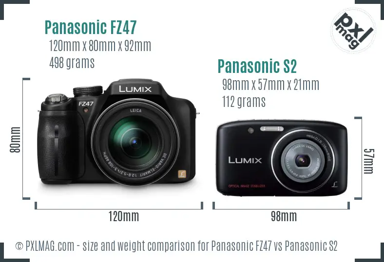 Panasonic FZ47 vs Panasonic S2 size comparison