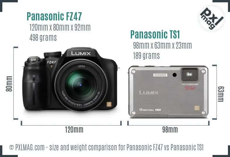 Panasonic FZ47 vs Panasonic TS1 size comparison