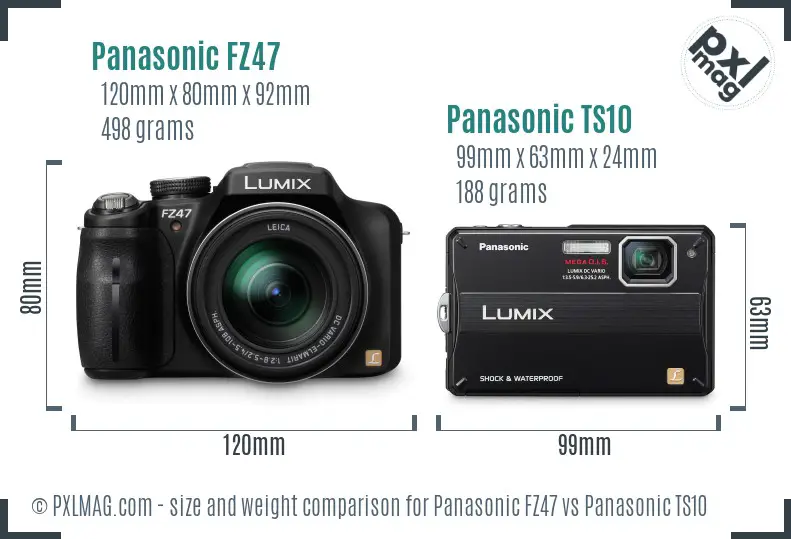 Panasonic FZ47 vs Panasonic TS10 size comparison