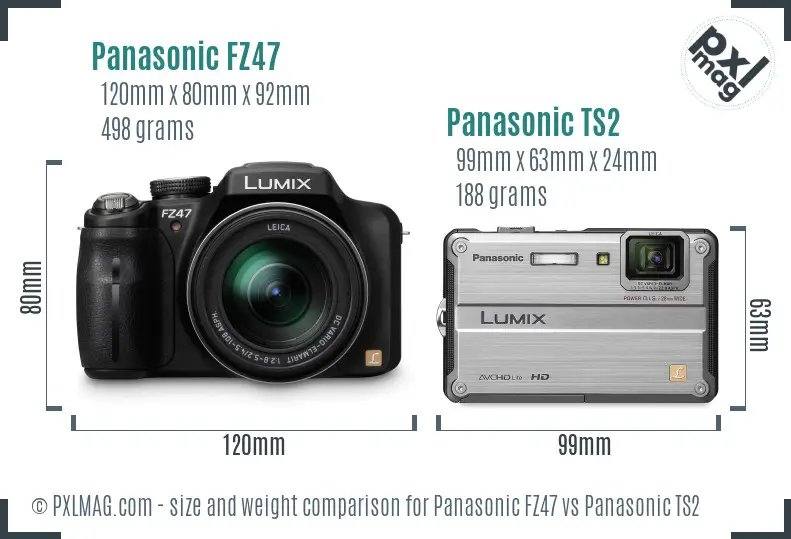 Panasonic FZ47 vs Panasonic TS2 size comparison