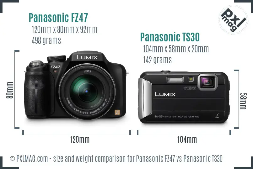 Panasonic FZ47 vs Panasonic TS30 size comparison