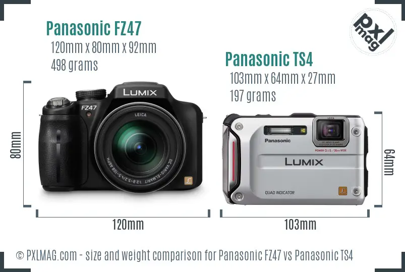 Panasonic FZ47 vs Panasonic TS4 size comparison