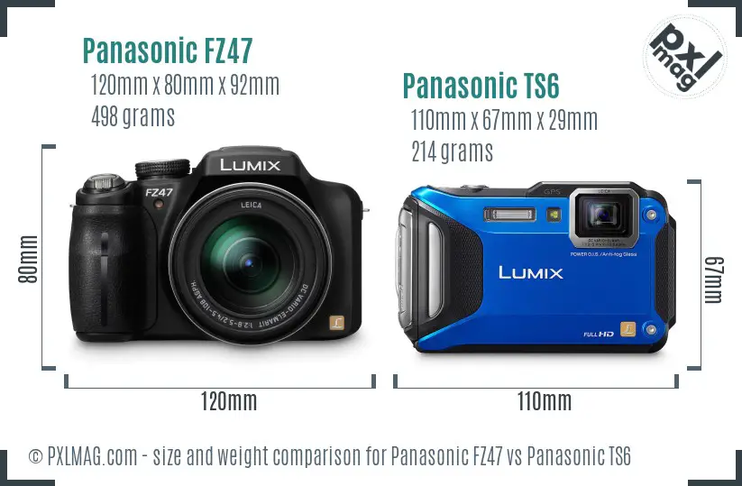 Panasonic FZ47 vs Panasonic TS6 size comparison