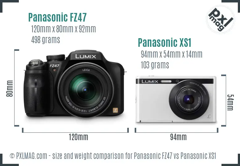 Panasonic FZ47 vs Panasonic XS1 size comparison