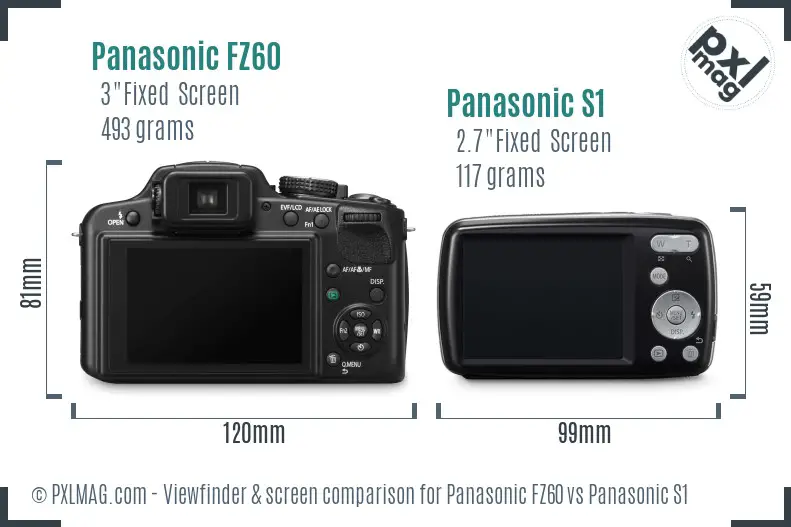 Panasonic FZ60 vs Panasonic S1 Screen and Viewfinder comparison