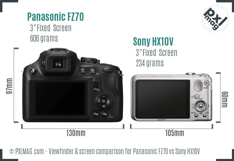 Panasonic FZ70 vs Sony HX10V Screen and Viewfinder comparison Panasonic FZ70 vs Sony HX10V Screen and Viewfinder comparison