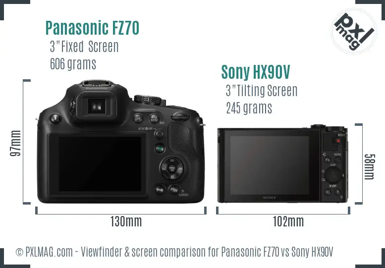 Panasonic FZ70 vs Sony HX90V Screen and Viewfinder comparison Panasonic FZ70 vs Sony HX90V Screen and Viewfinder comparison