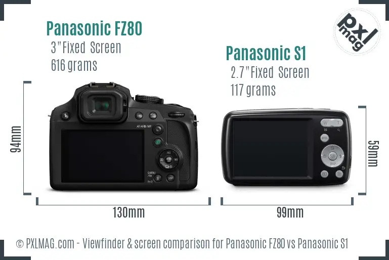 Panasonic FZ80 vs Panasonic S1 Screen and Viewfinder comparison