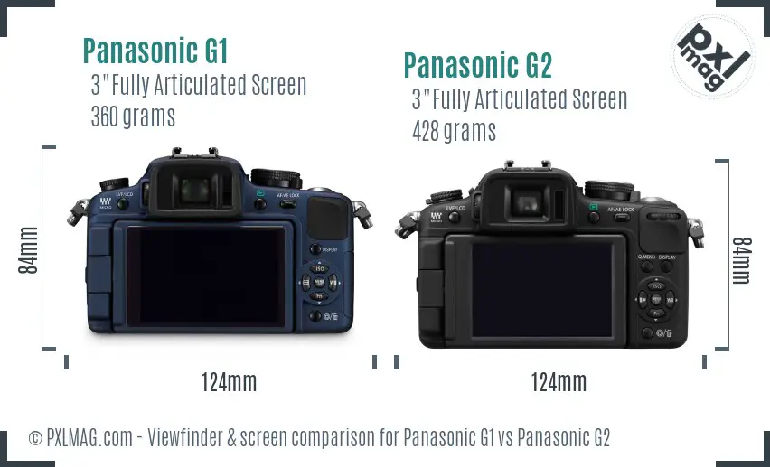 Panasonic G1 vs Panasonic G2 Screen and Viewfinder comparison