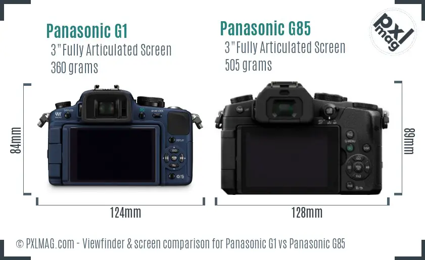 Panasonic G1 vs Panasonic G85 Screen and Viewfinder comparison