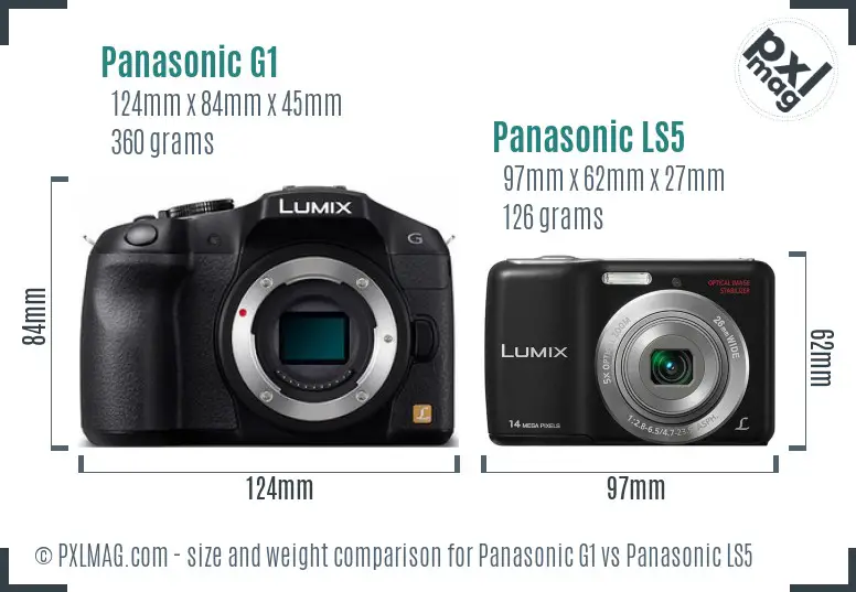 Panasonic G1 vs Panasonic LS5 size comparison