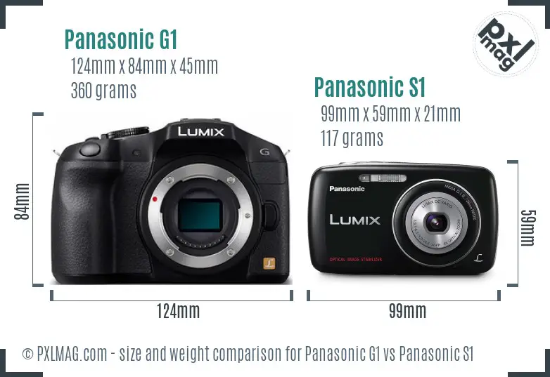 Panasonic G1 vs Panasonic S1 size comparison