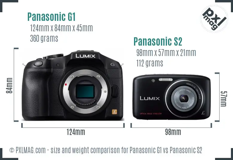 Panasonic G1 vs Panasonic S2 size comparison