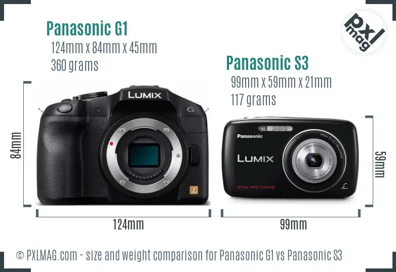 Panasonic G1 vs Panasonic S3 size comparison