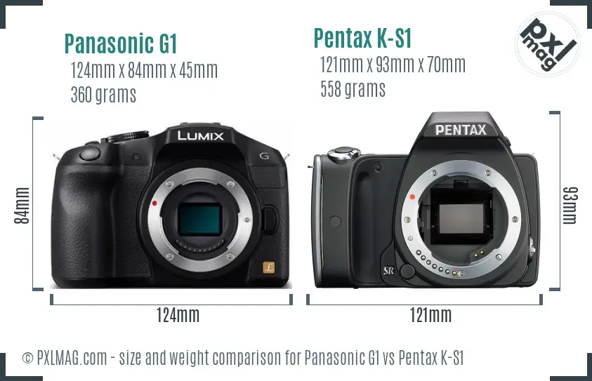 Panasonic G1 vs Pentax K-S1 size comparison