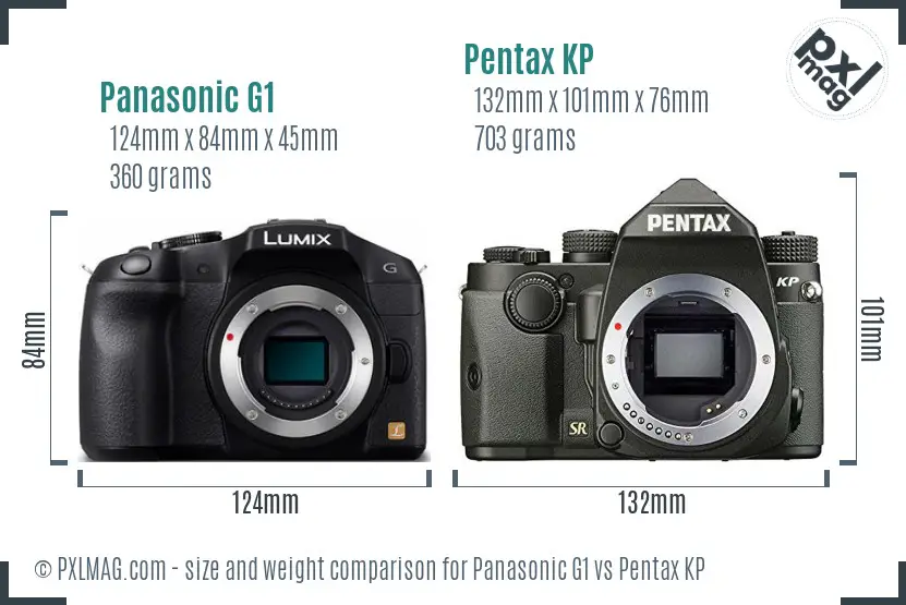 Panasonic G1 vs Pentax KP size comparison