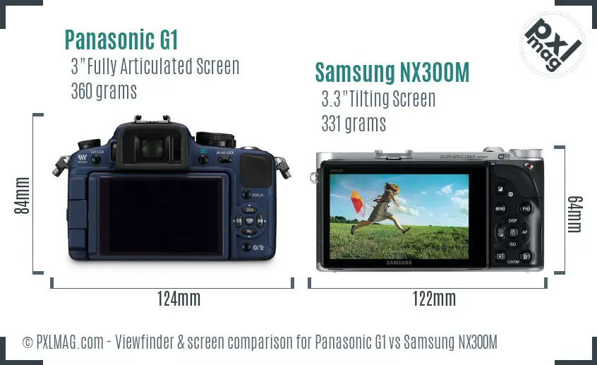 Panasonic G1 vs Samsung NX300M Screen and Viewfinder comparison Panasonic G1 vs Samsung NX300M Screen and Viewfinder comparison