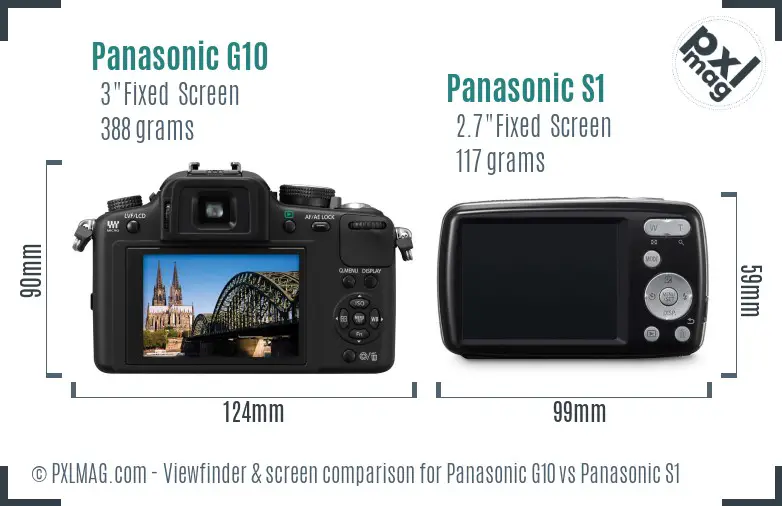 Panasonic G10 vs Panasonic S1 Screen and Viewfinder comparison
