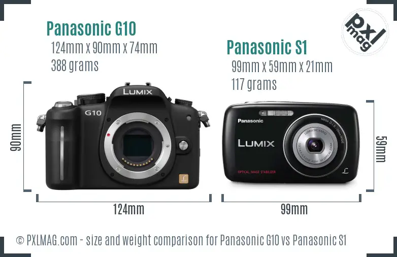 Panasonic G10 vs Panasonic S1 size comparison