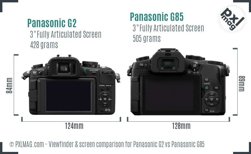 Panasonic G2 vs Panasonic G85 Screen and Viewfinder comparison