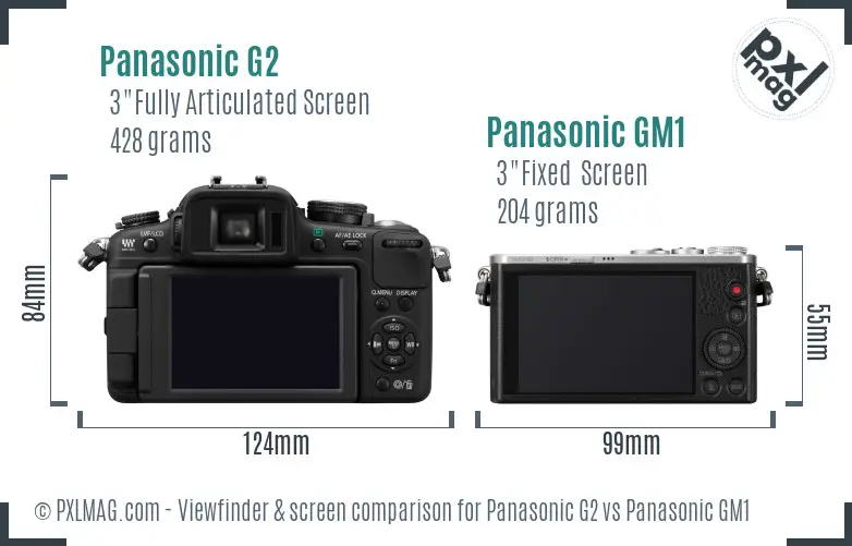 Panasonic G2 vs Panasonic GM1 Screen and Viewfinder comparison