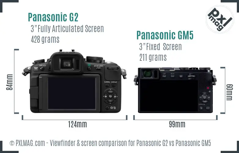 Panasonic G2 vs Panasonic GM5 Screen and Viewfinder comparison