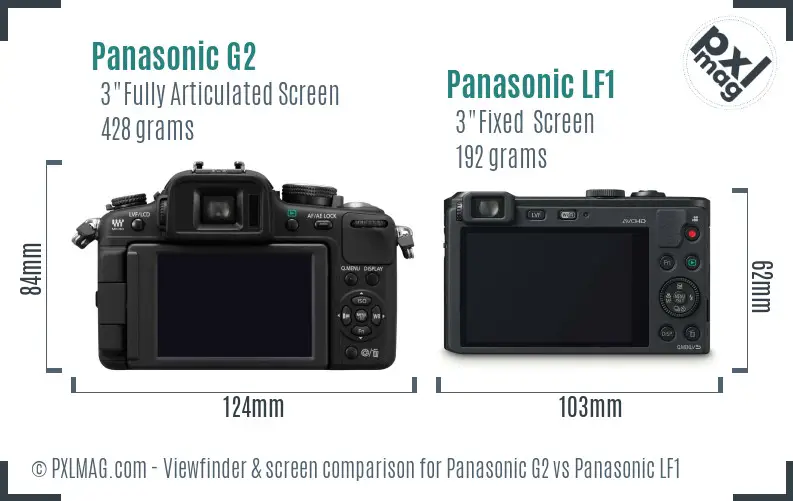 Panasonic G2 vs Panasonic LF1 Screen and Viewfinder comparison