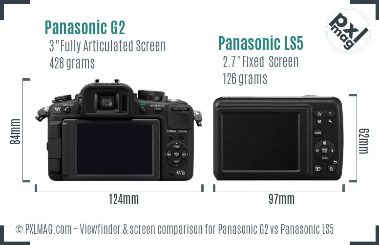 Panasonic G2 vs Panasonic LS5 Screen and Viewfinder comparison