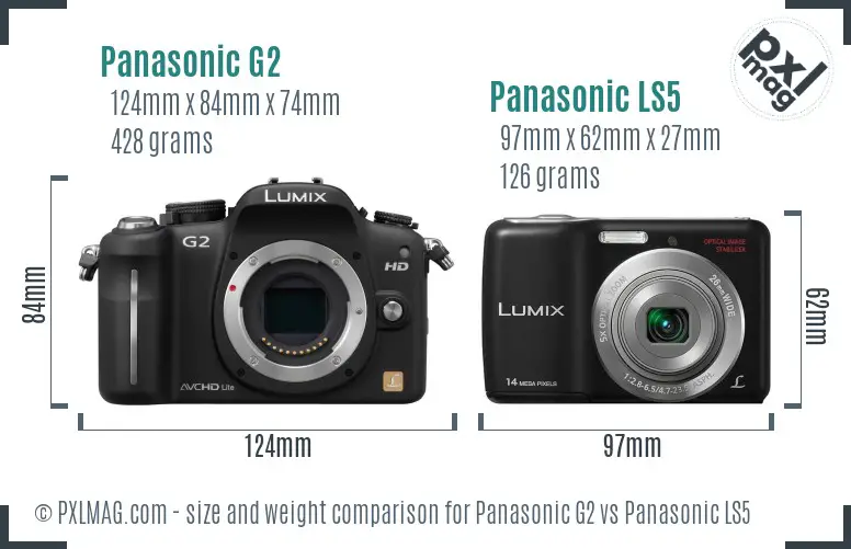 Panasonic G2 vs Panasonic LS5 size comparison