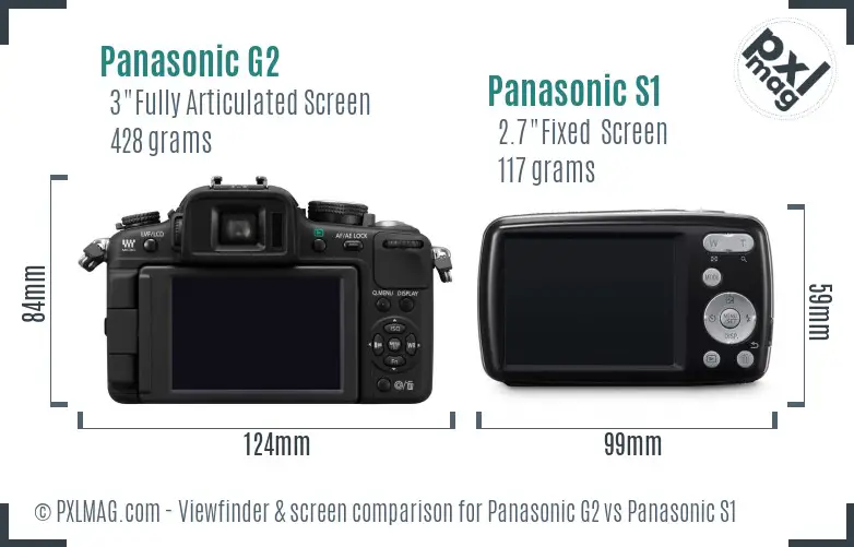 Panasonic G2 vs Panasonic S1 Screen and Viewfinder comparison