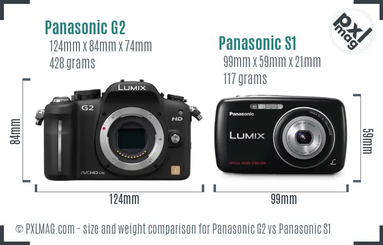 Panasonic G2 vs Panasonic S1 size comparison