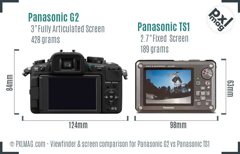 Panasonic G2 vs Panasonic TS1 Screen and Viewfinder comparison
