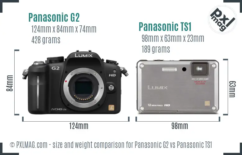 Panasonic G2 vs Panasonic TS1 size comparison
