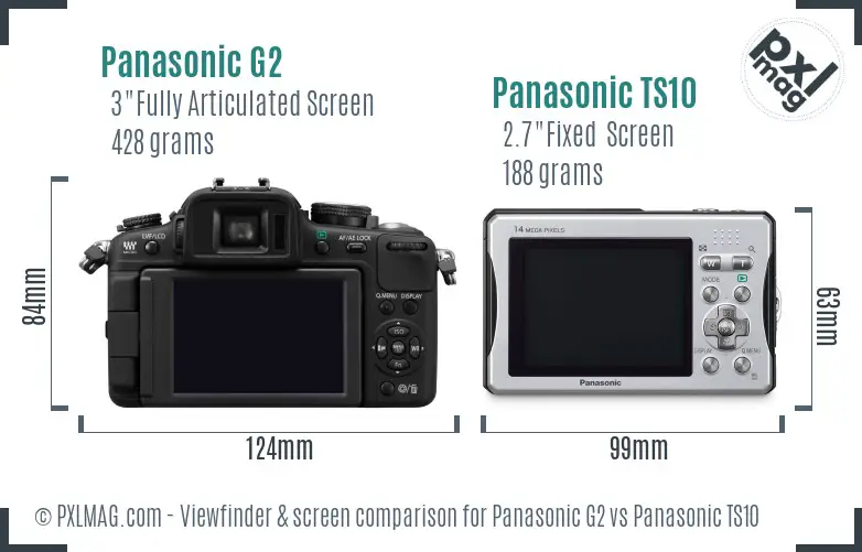 Panasonic G2 vs Panasonic TS10 Screen and Viewfinder comparison