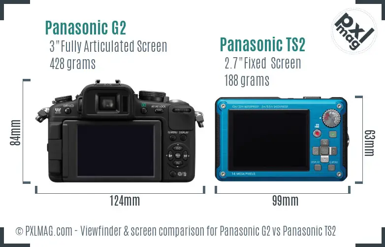 Panasonic G2 vs Panasonic TS2 Screen and Viewfinder comparison