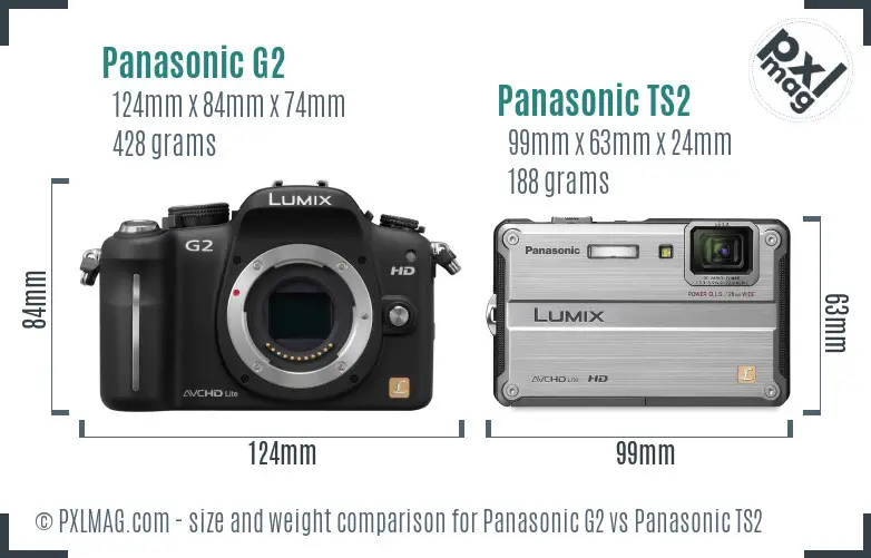 Panasonic G2 vs Panasonic TS2 size comparison