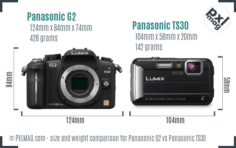 Panasonic G2 vs Panasonic TS30 size comparison